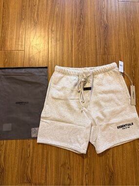 ESSENTIALS Men’s Light Heather Gray Athletic Sweat Shorts